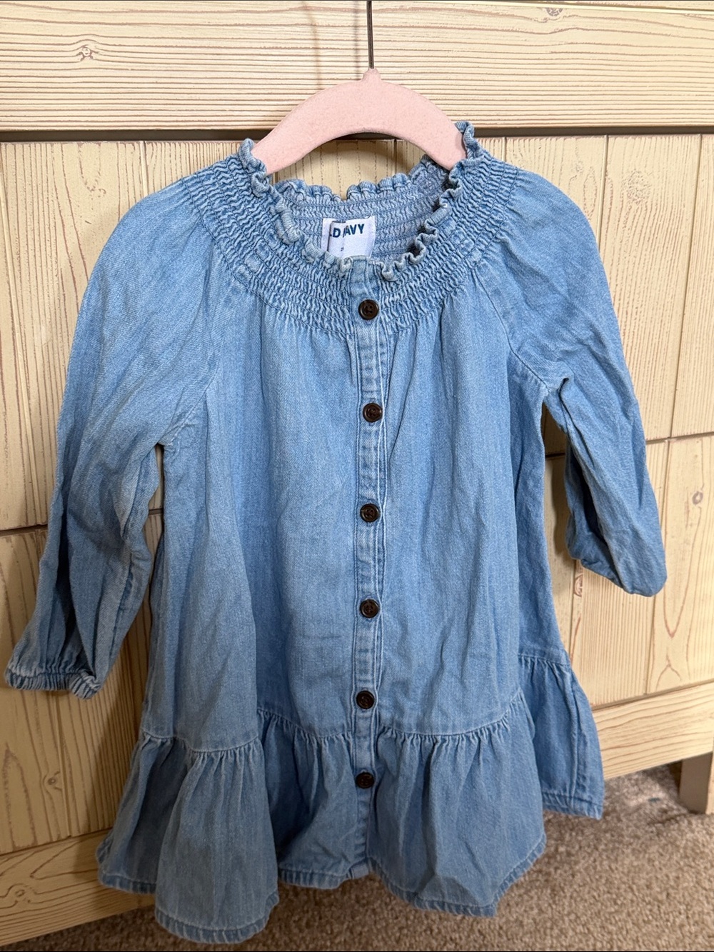 Old Navy Light Blue Chambray Button-Front Girls' Dress